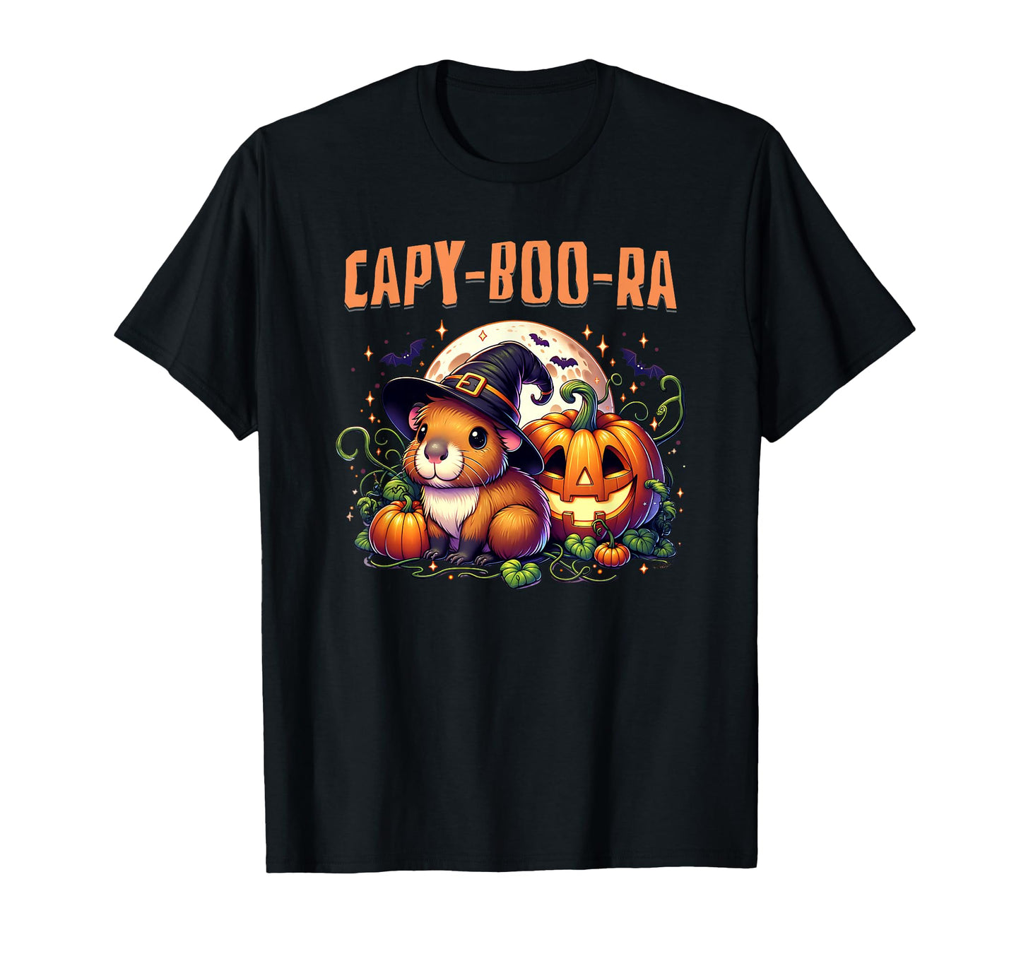 Halloween Capybara Witch Capy-Boo-Ra Jack-o-Lantern Pumpkin T-Shirt