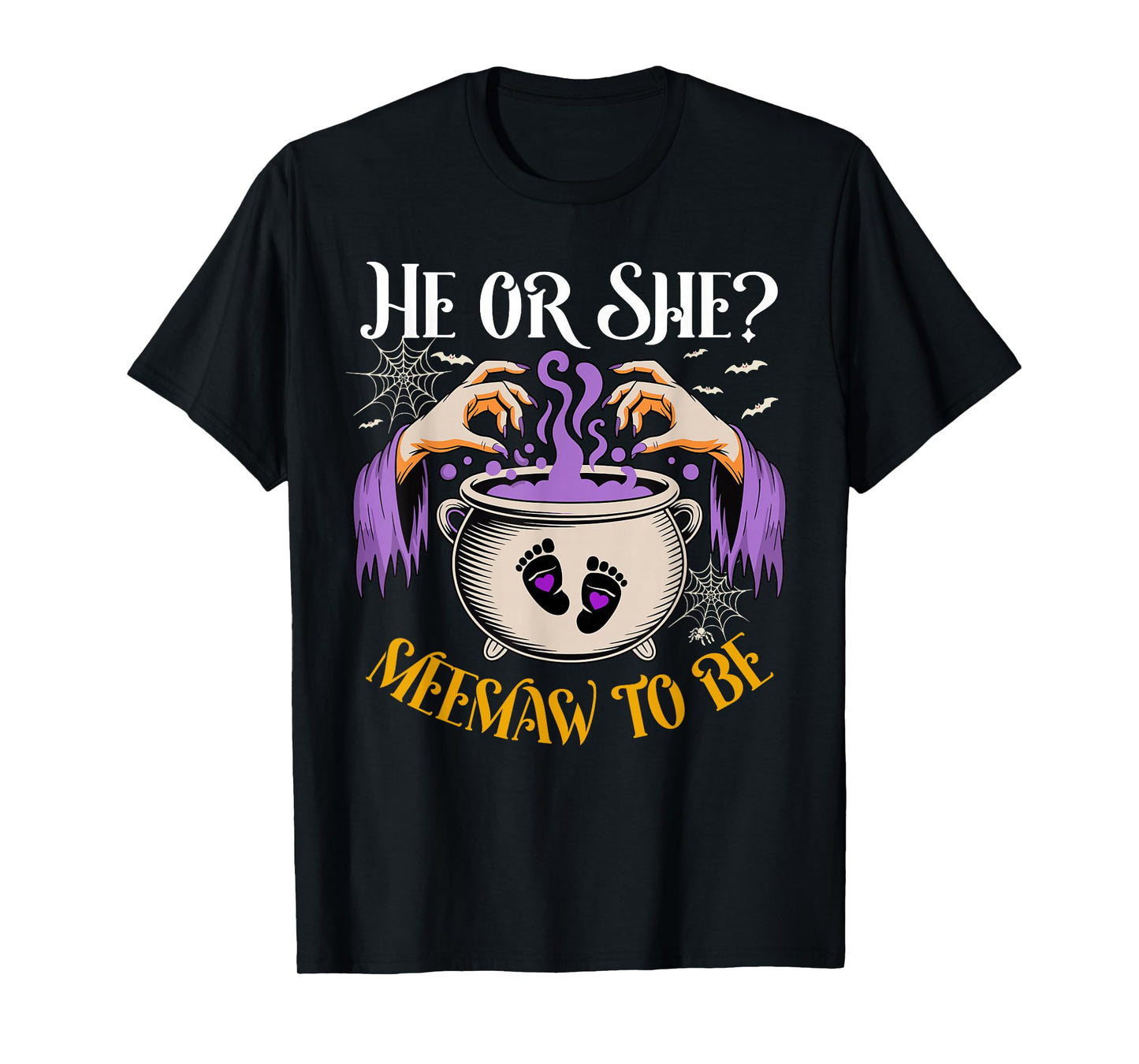 He Or She Meemaw to Be Baby Reveal Halloween Costume T-Shirt