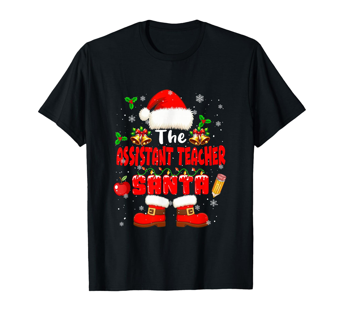 The Assistant Teacher Santa Christmas Colorful Job Team T-Shirt