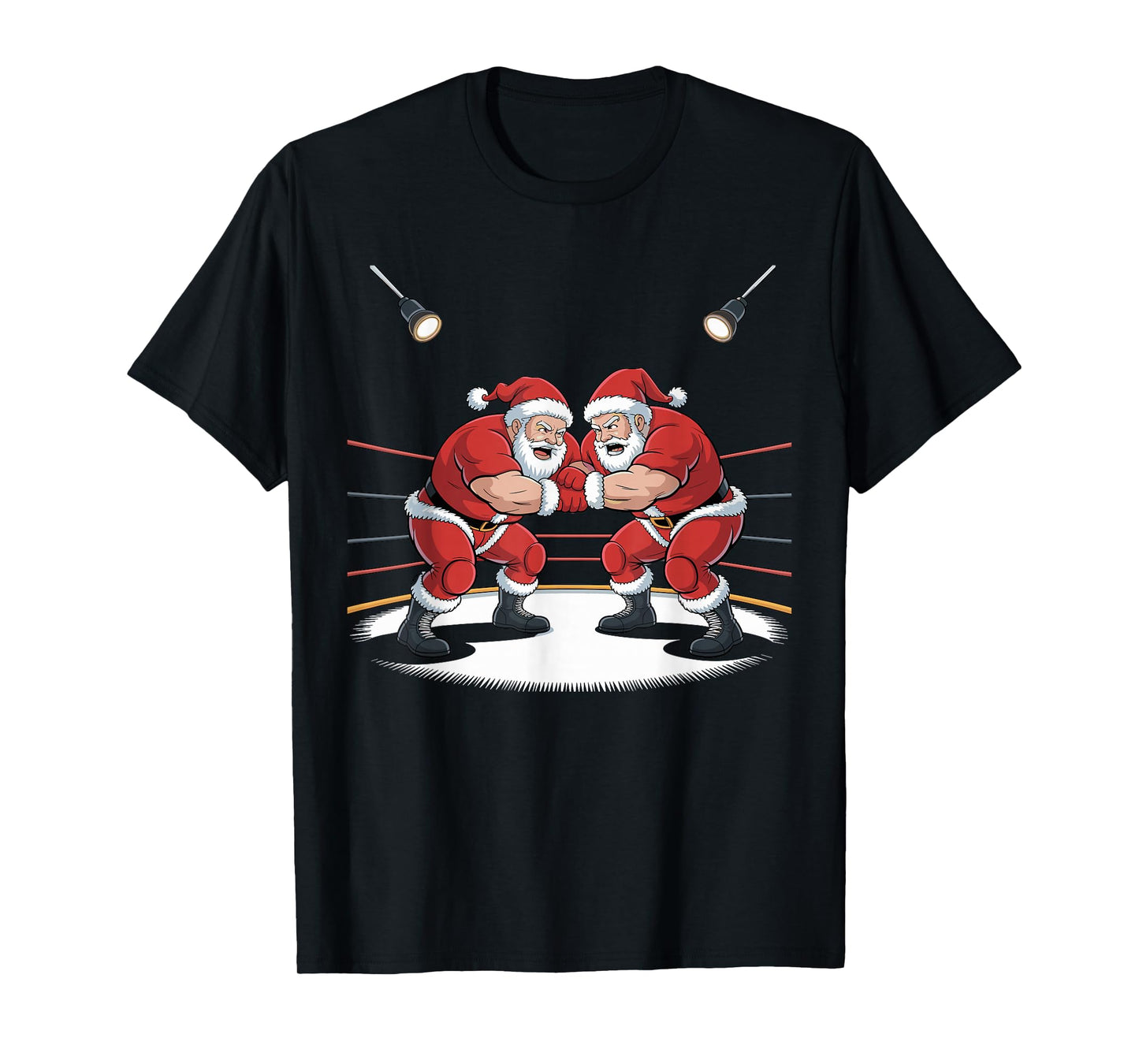 Santa Wrestling Funny Sports Christmas Holiday Outfit T-Shirt