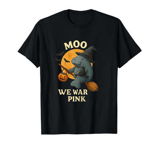 Cute Witch Manatee Halloween Outfit with Pumpkin Candy Bucke T-Shirt