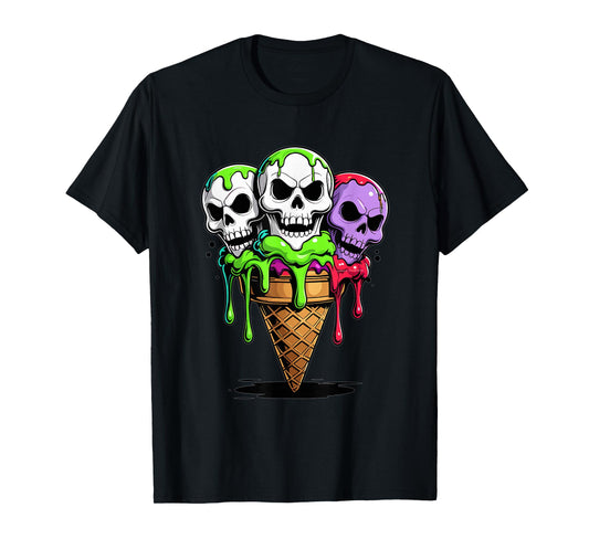 Flavor Skulls Ice Cream Cone T-Shirt