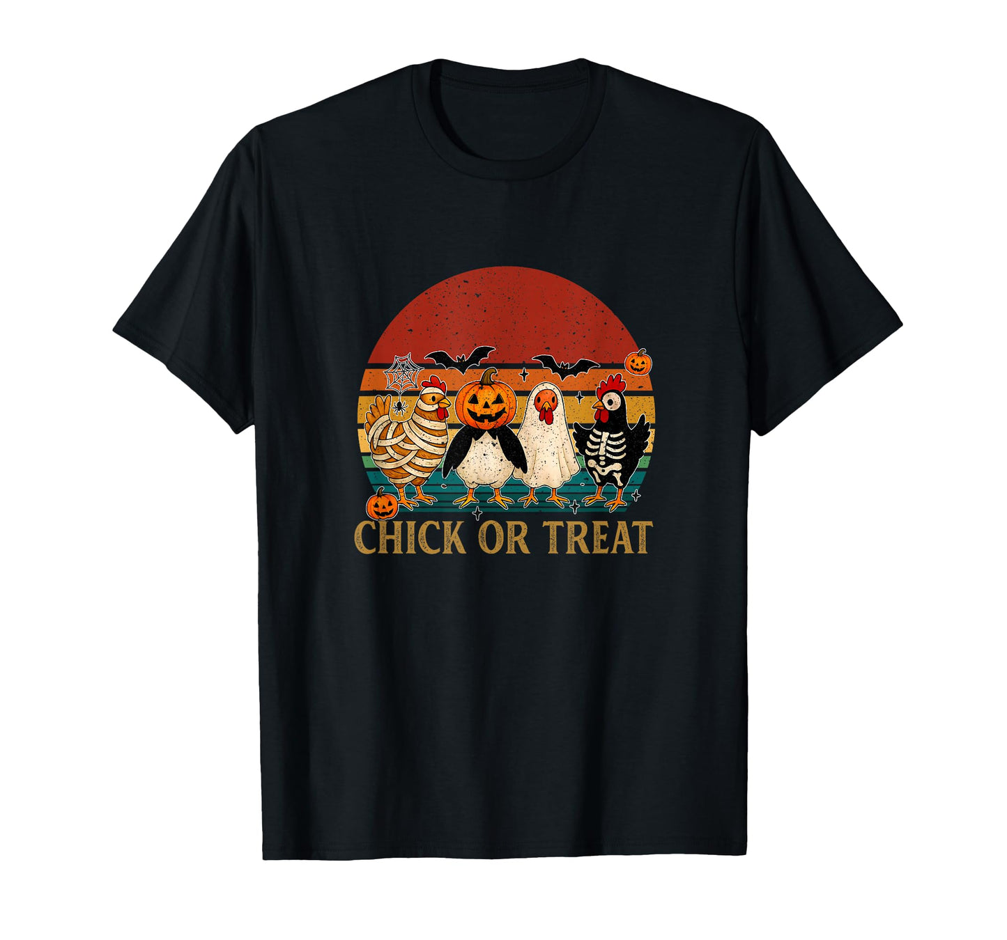 Chick Or Treat Halloween Pumpkin Ghost Spooky Funny Chicken T-Shirt