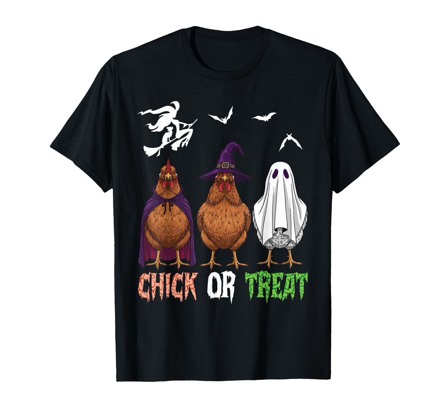 Chick Or Treat Halloween Witch Ghost Pumpkin Chicks Costume T-Shirt