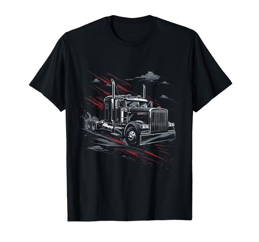 18-Wheeler Truck Vector T-Shirt