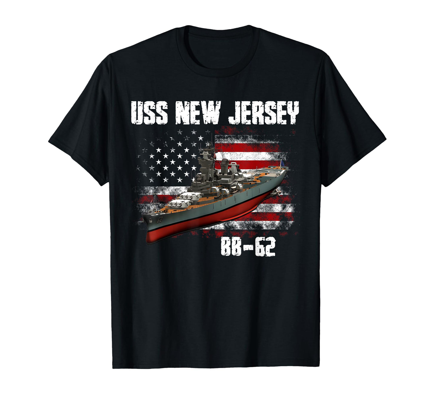 WW2 American Battleship USS New Jersey BB-62 Warship Veteran T-Shirt