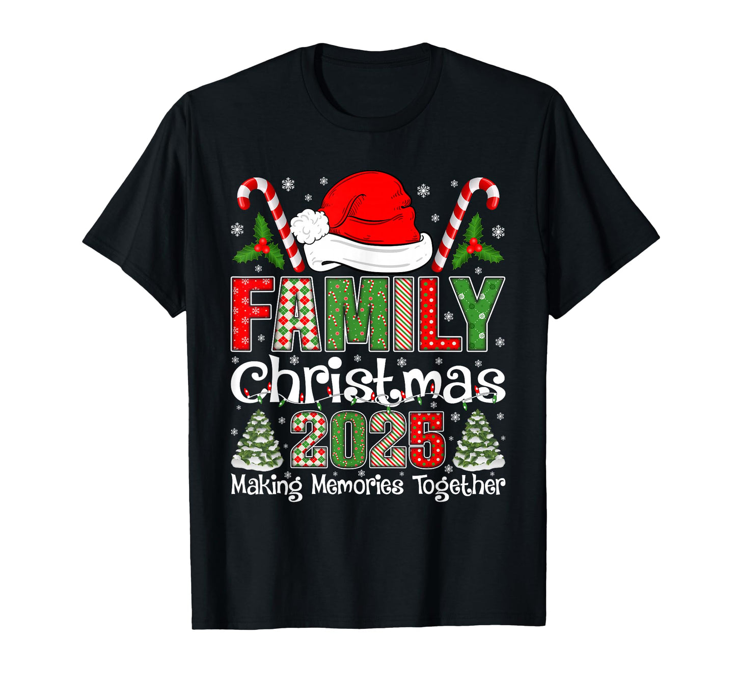 Family Christmas 2025 Squad Santa Elf Xmas Matching Outfit T-Shirt