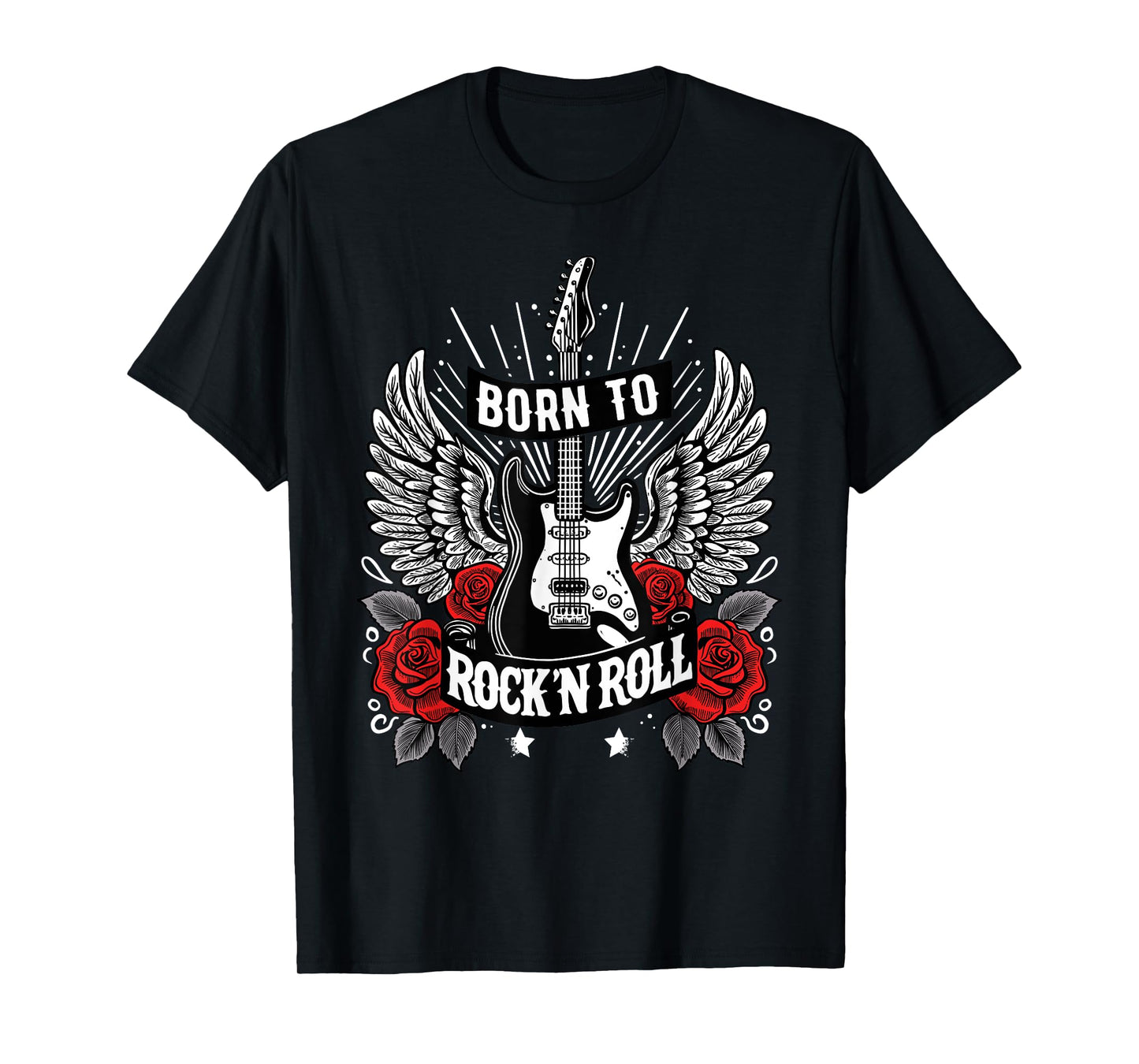 Born To Rock Lets Rock Vintage Retro Rock&Roll Rock Concert T-Shirt