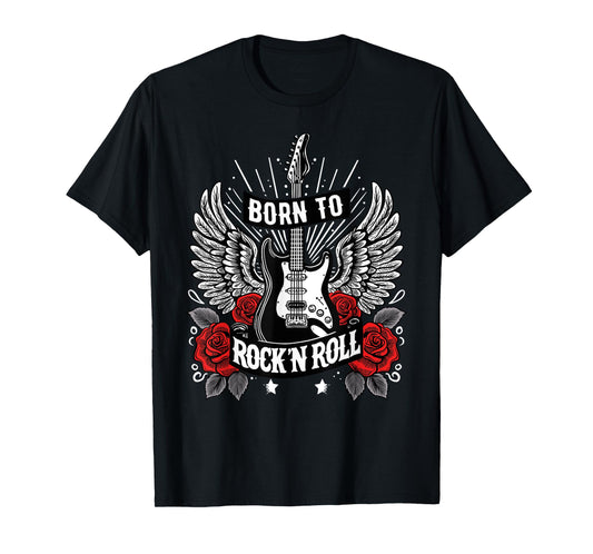 Born To Rock Lets Rock Vintage Retro Rock&Roll Rock Concert T-Shirt