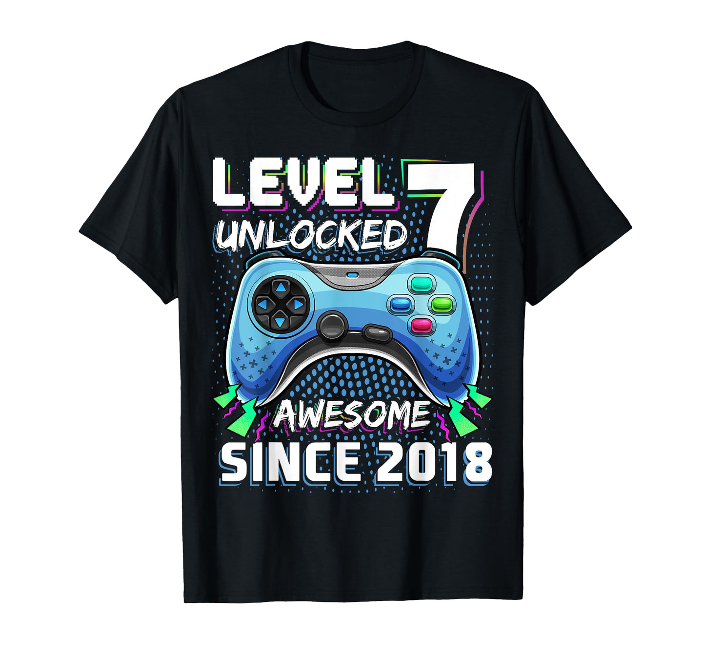 7th Birthday Boy Level 7 Gamer 7 Year Video Game Party T-Shirt