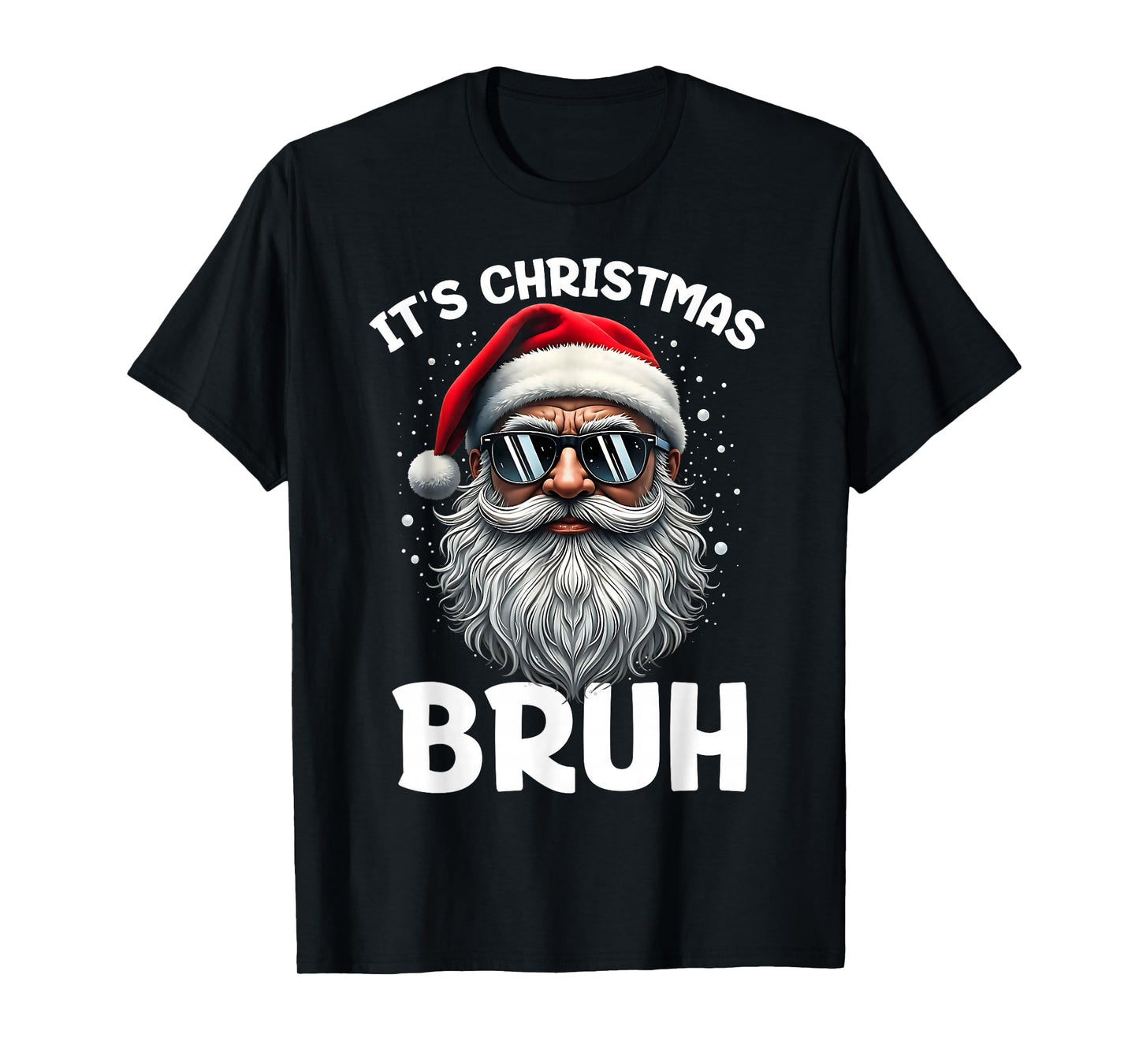 Bruh Christmas Boys Kids Santa Face Retro Sunglasses Xmas T-Shirt