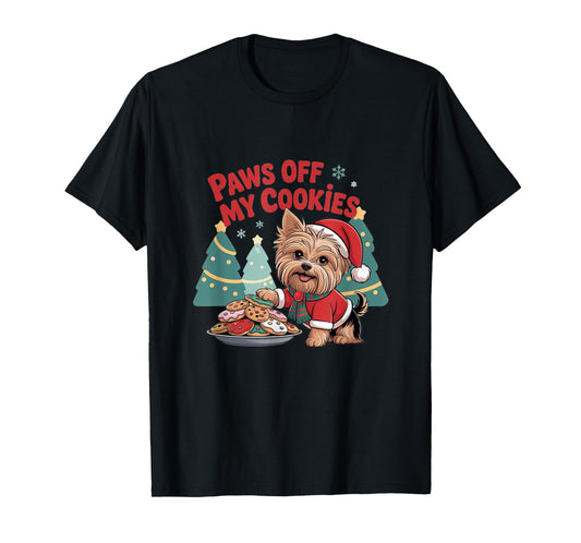 Cute Yorkshire Terrier Funny Christmas Dog Lover Santa Humor T-Shirt
