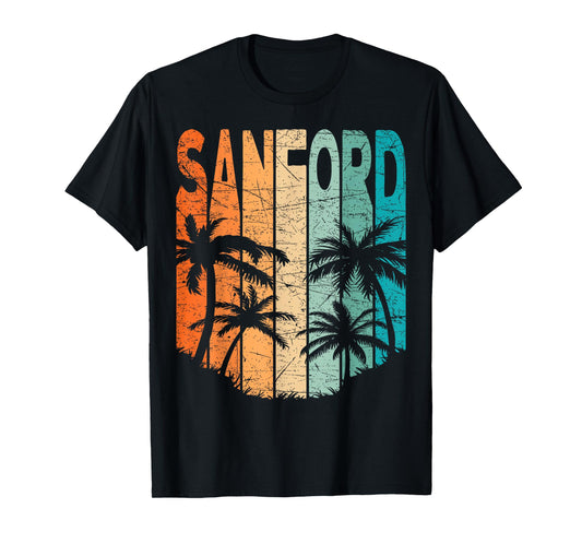 Sanford Vintage Sanford Florida Retro Sanford Skyline T-Shirt