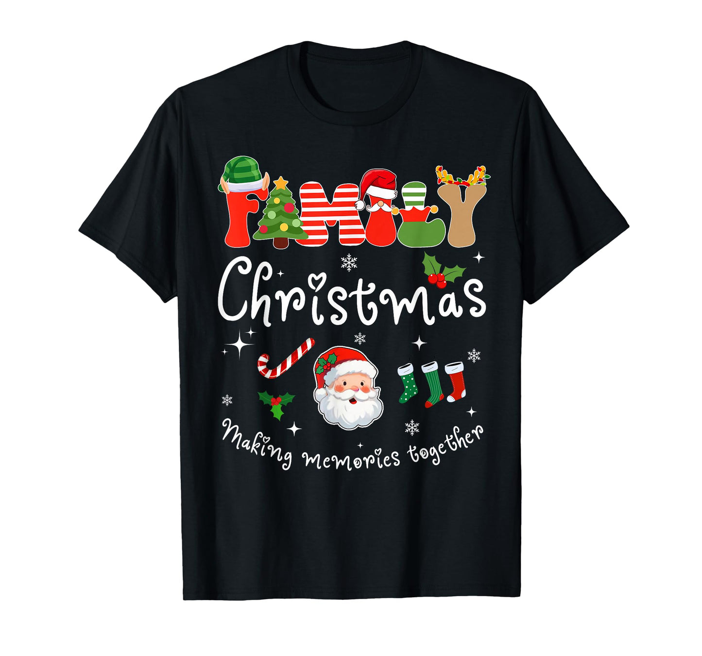 Squad Santa Elf Funny Matching Group Family Outfit Vacation T-Shirt