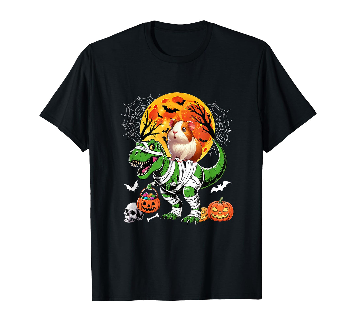 Guinea Pig Riding T-Rex Cosplay Mummy Halloween Costume Kids T-Shirt