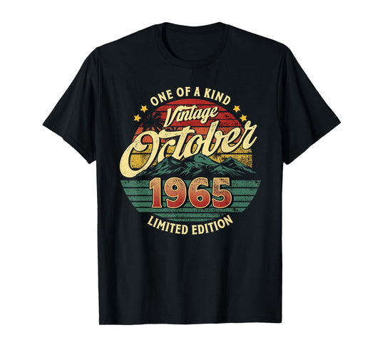 Vintage Birthday Gift Vintage October 1965 Men Women T-Shirt