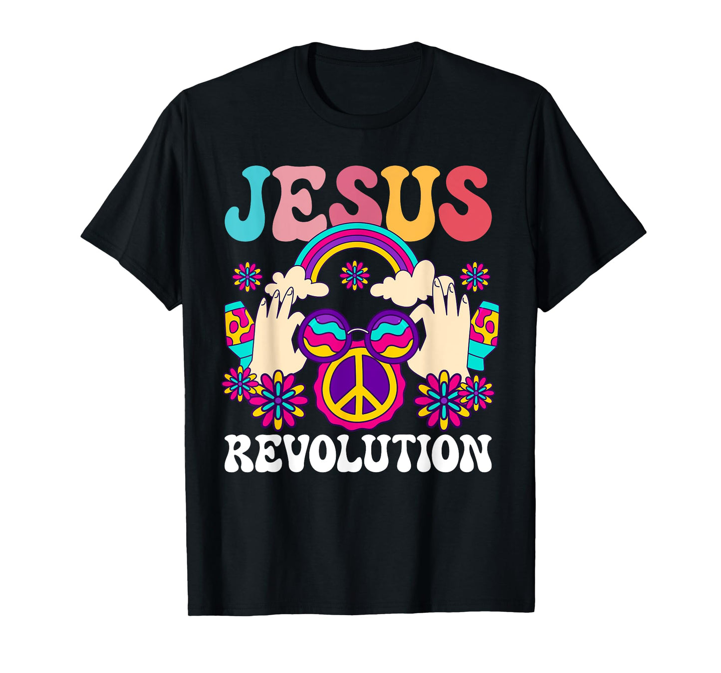Jesus Revolution Christian Hippie Rainbow Religious Hippy T-Shirt