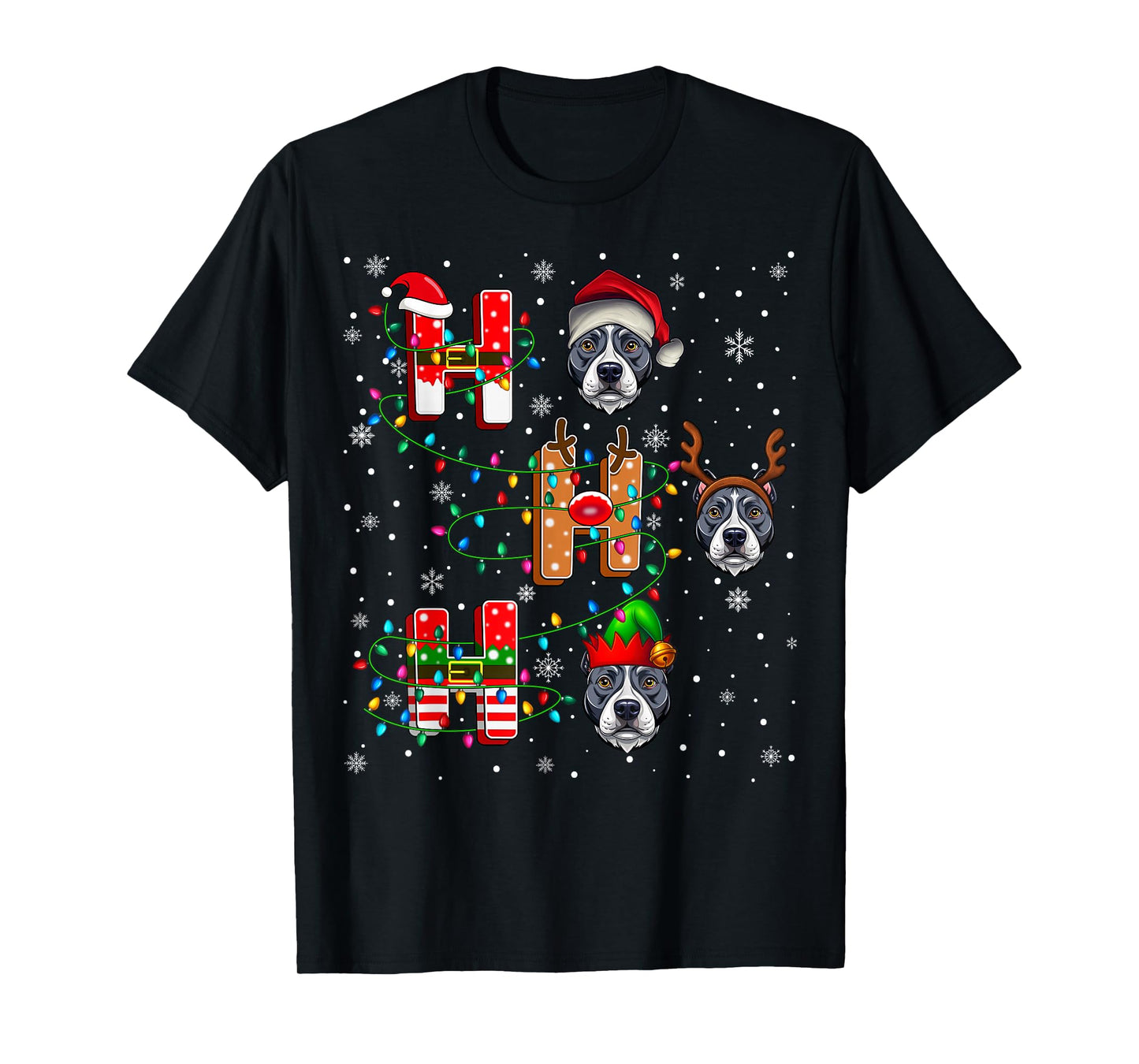 Ho Ho Ho Santa Reindeer Hat Elf Matching French Bulldog Xmas T-Shirt