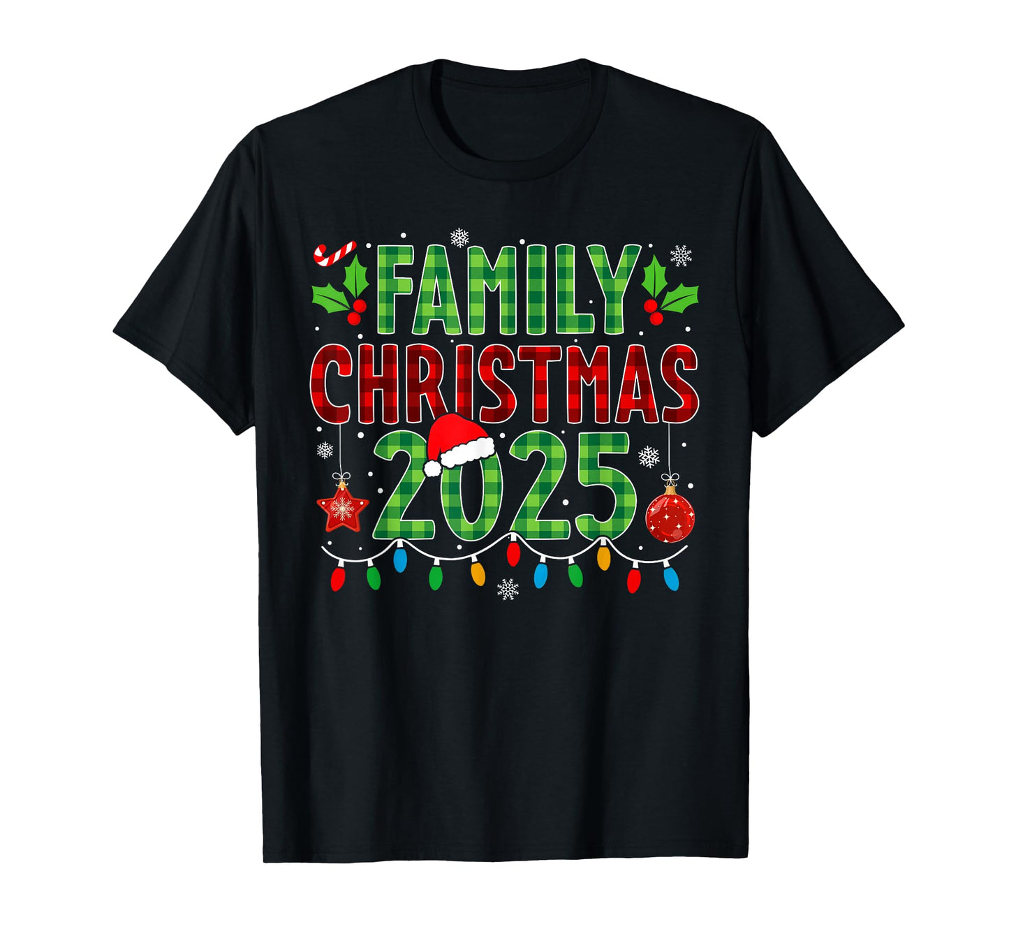 Family Xmas Matching Plaid Christmas 2025 Men Women Kids T-Shirt