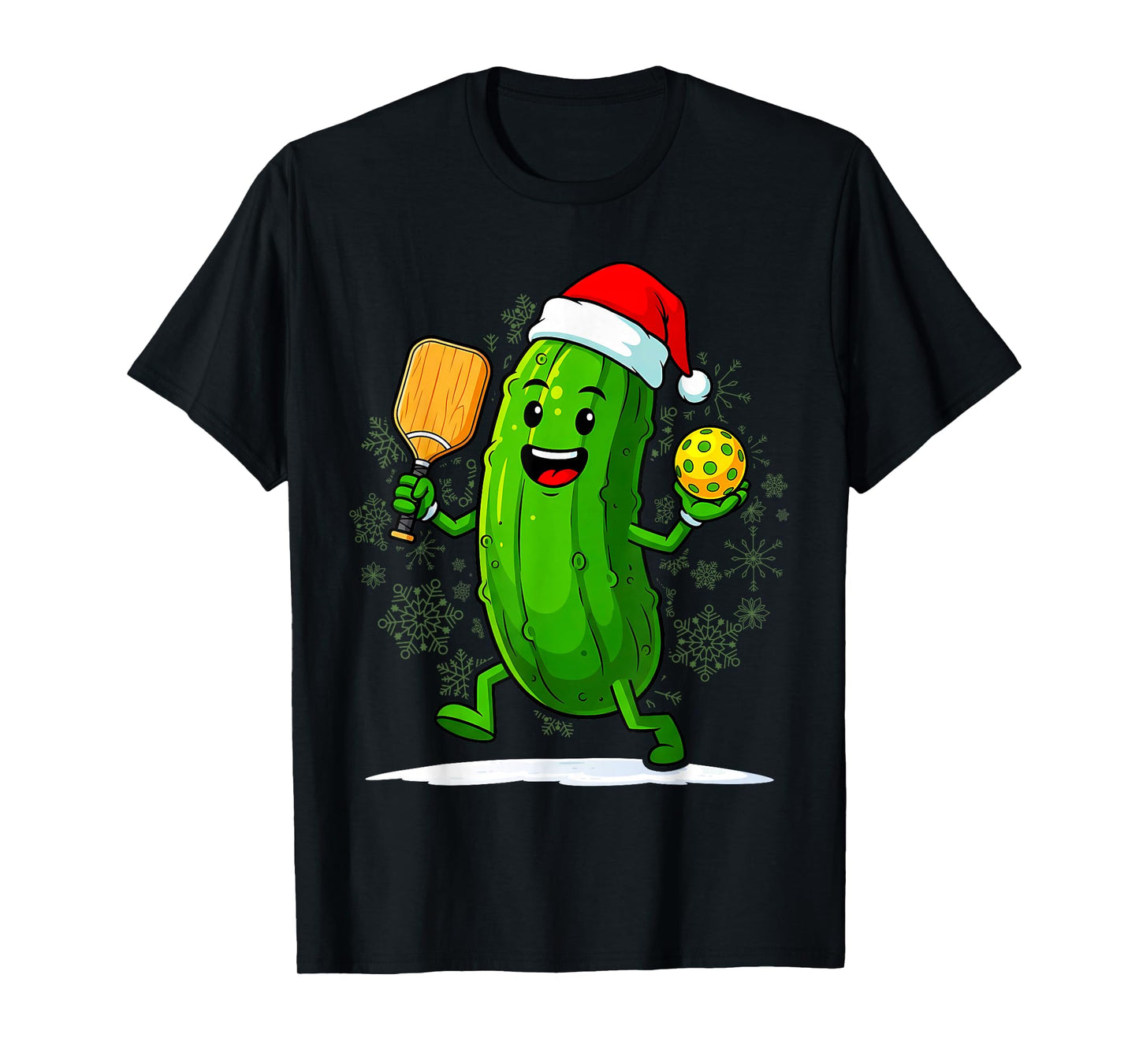 Pickleball Pickle Santa Claus Christmas Sports Humor T-Shirt