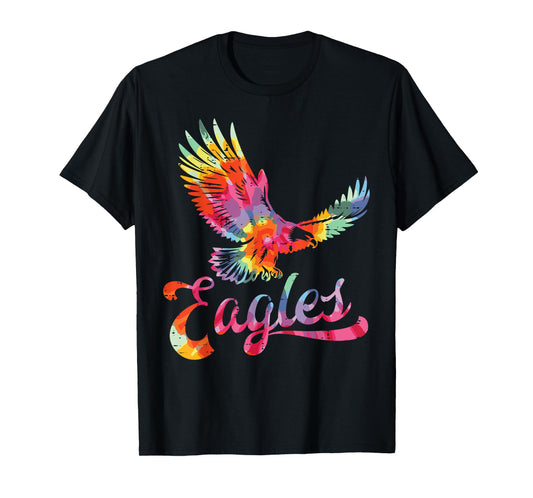 Eagle Tie Dye Retro 70s 80s Women Men Kids T-Shirt