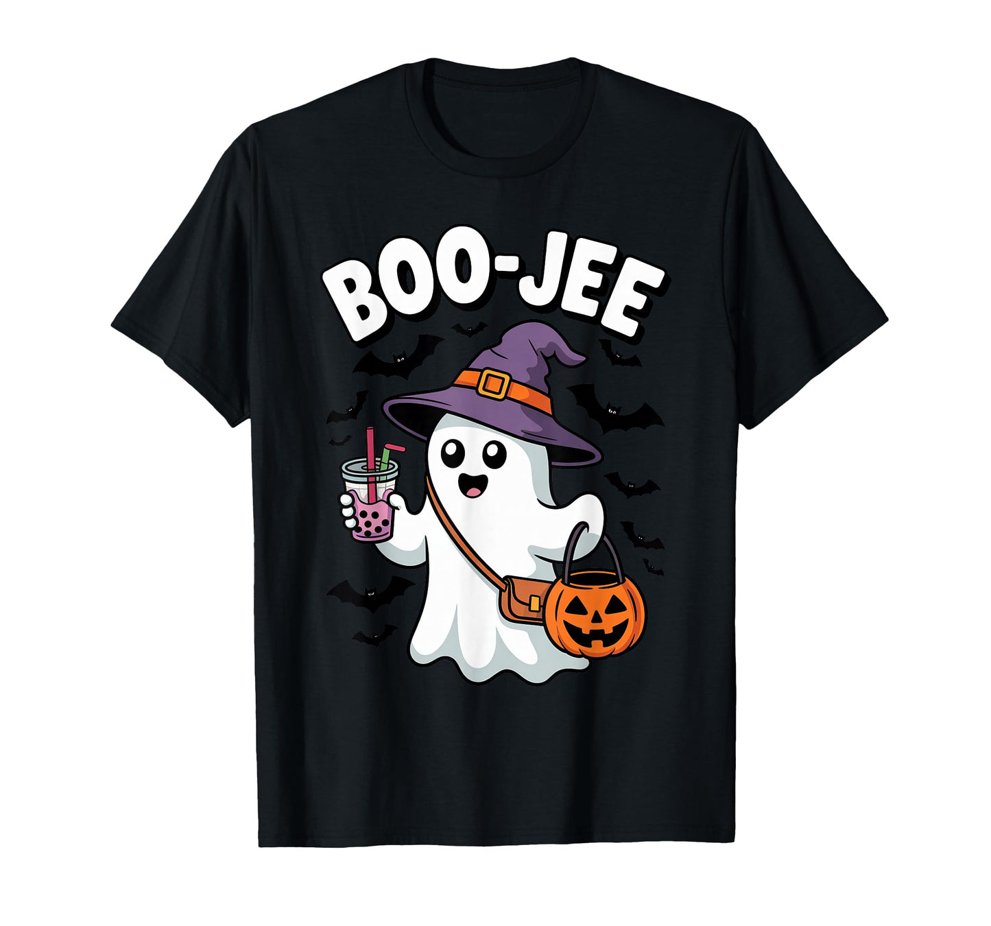 Cute Boujee Ghost Costume Witch Hat Coffee Halloween Party T-Shirt