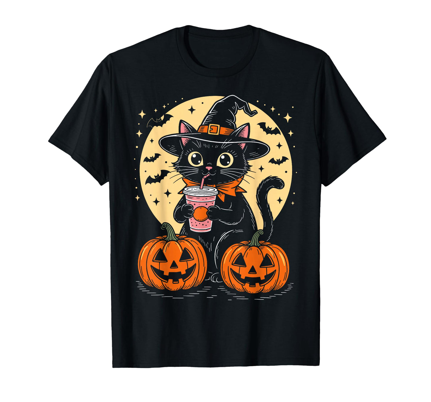 Black Cat Witch Funny Halloween Spooky Cat Lover Mom T-Shirt