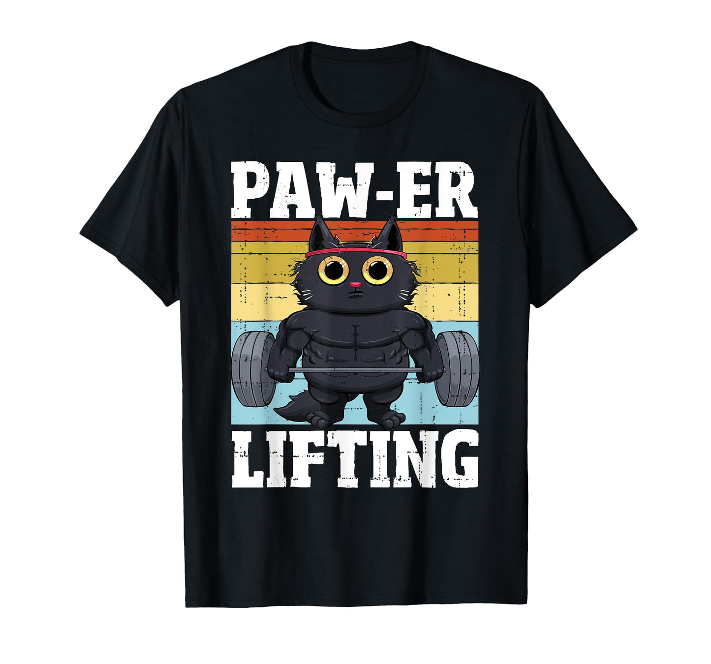 Power Lifting Paw Cat Gym Funny Workout Cat Men Women T-Shirt