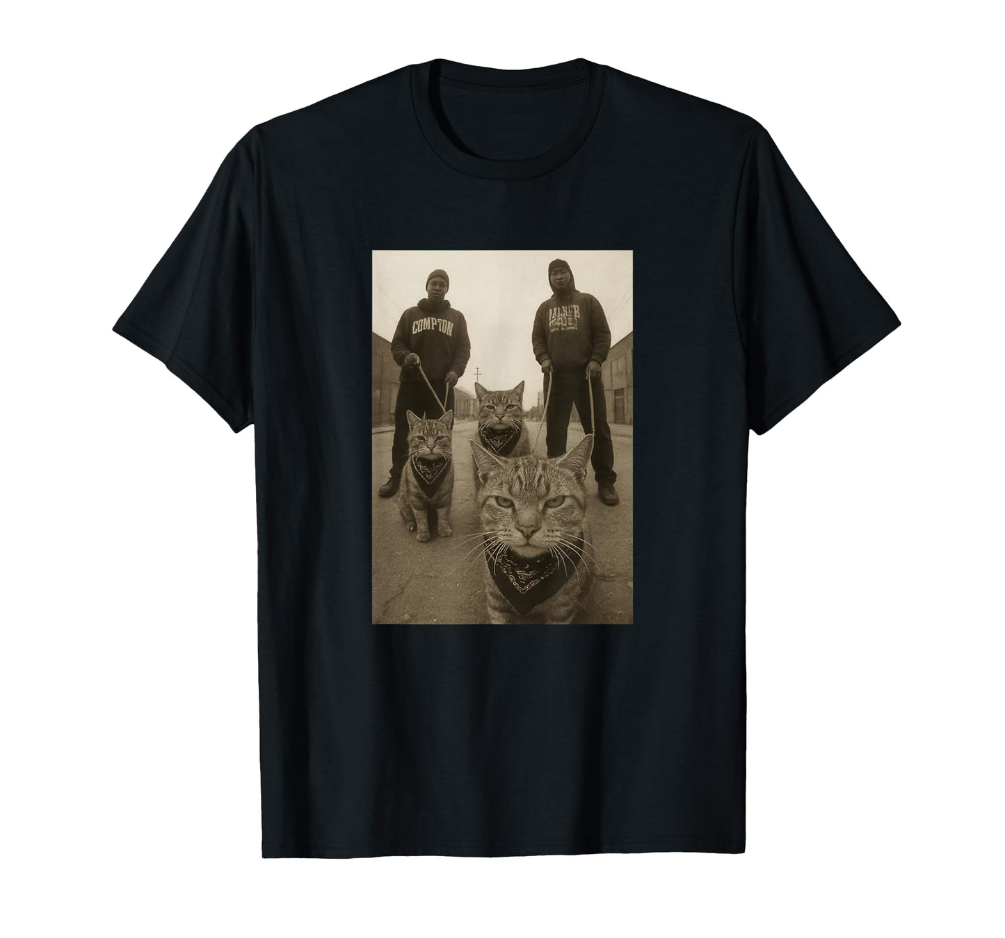 Funny Gangster Cats West Coast Kitten Meme T-Shirt