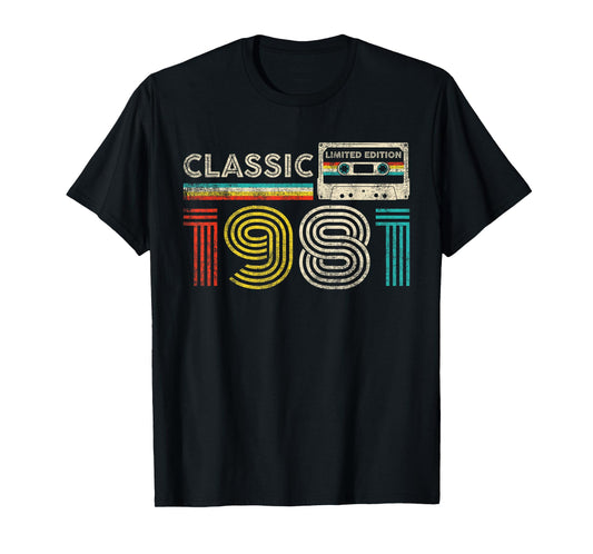 Classic 1981 Vintage 1981 Cassette Tape Men Women Birthday T-Shirt