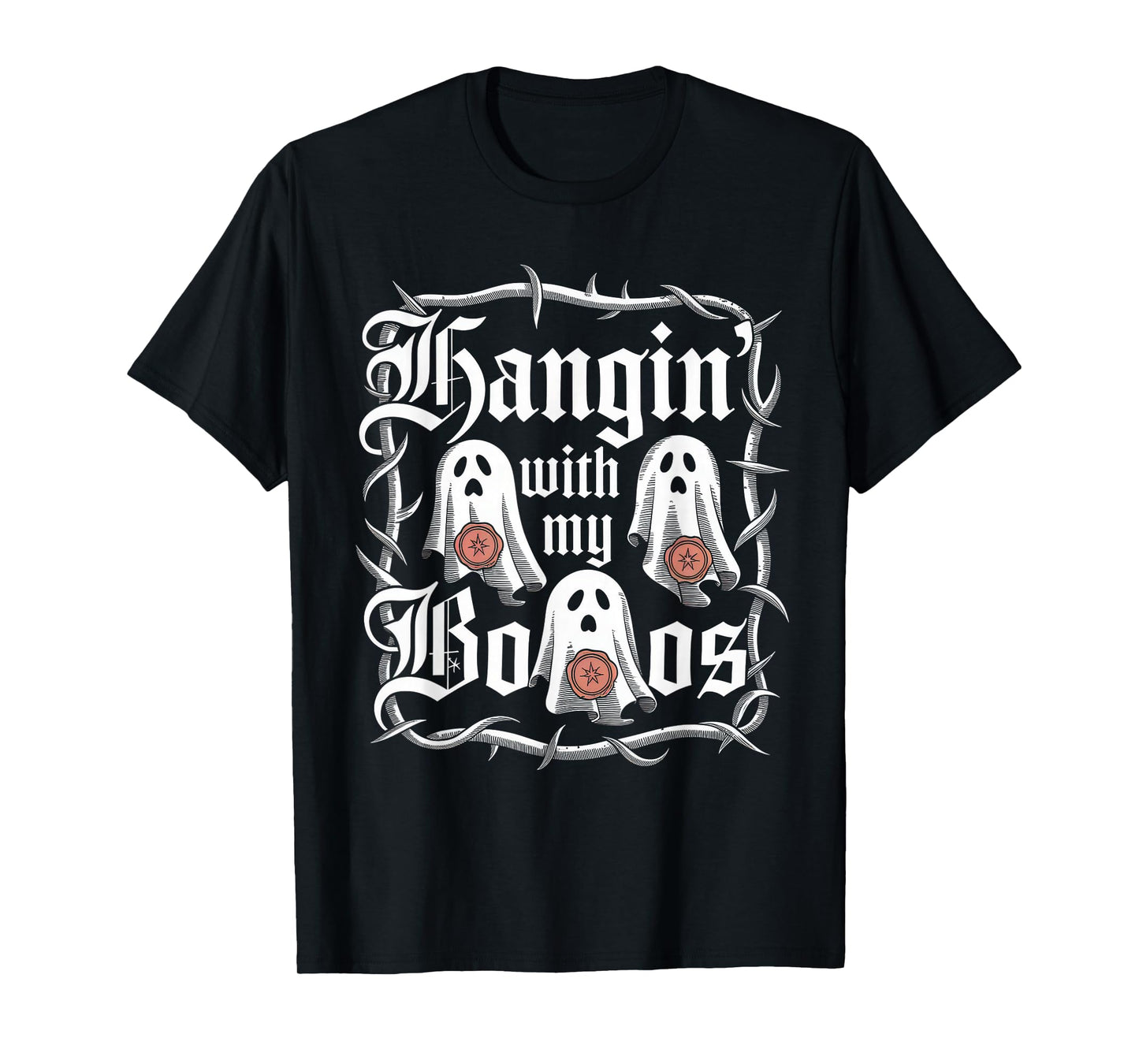 Hangin' with My Boos Tshirt Halloween Ghost Scary Witch Men T-Shirt