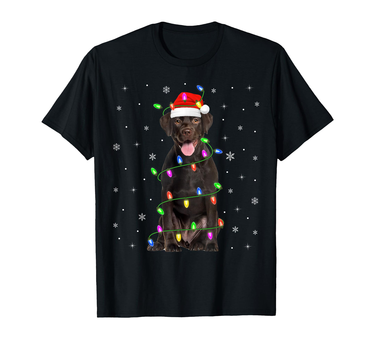 Black Labrador Retriever Dog Christmas Chocolate Lab Xmas T-Shirt