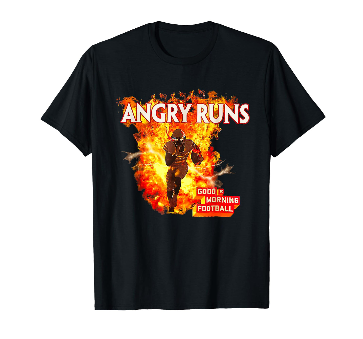 Angry Runs Good Morning Football Sport Lover Vintage Art T-Shirt