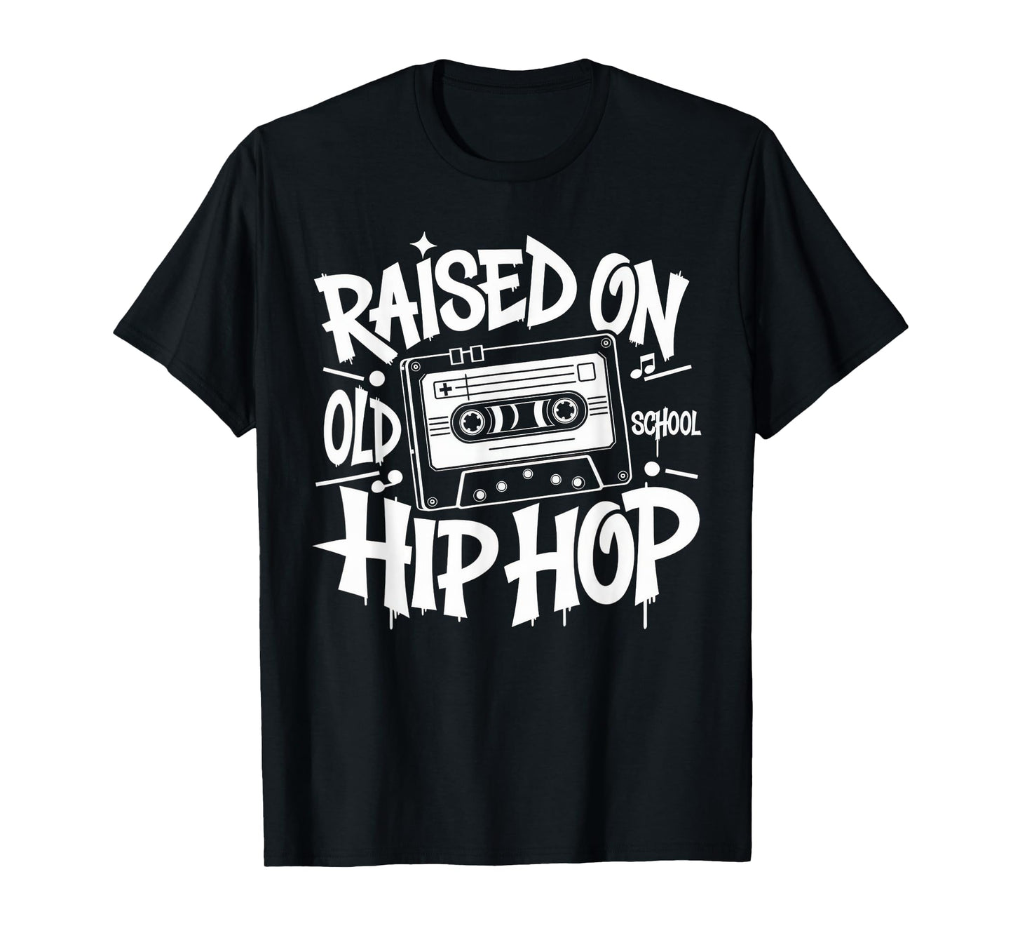 RAISED ON OLD SCHOOL Graffiti Rap HIP HOP Tshirt Cassette T-Shirt