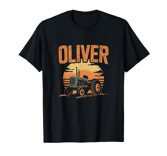 Oliver Personalized Nametag Tractor for OLIVER T-Shirt