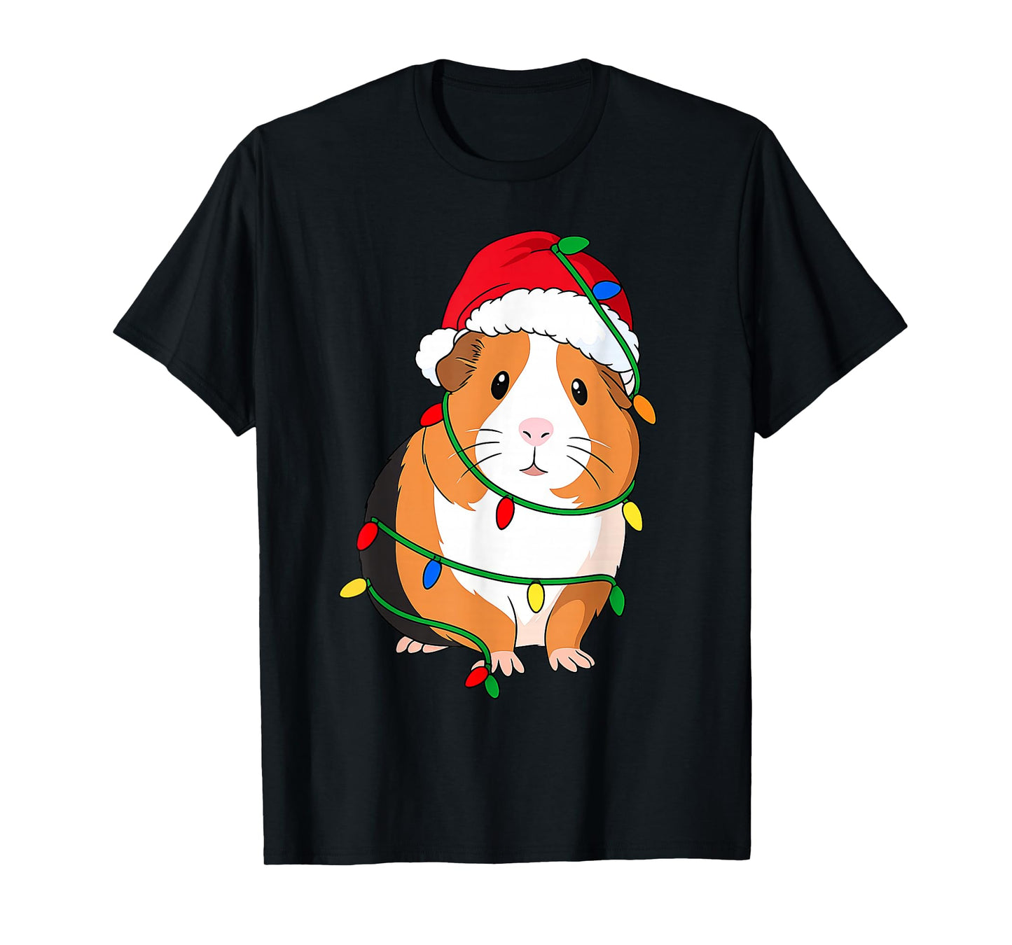 Guinea Pig Christmas Tree Lights Holiday Pet Lover T-Shirt