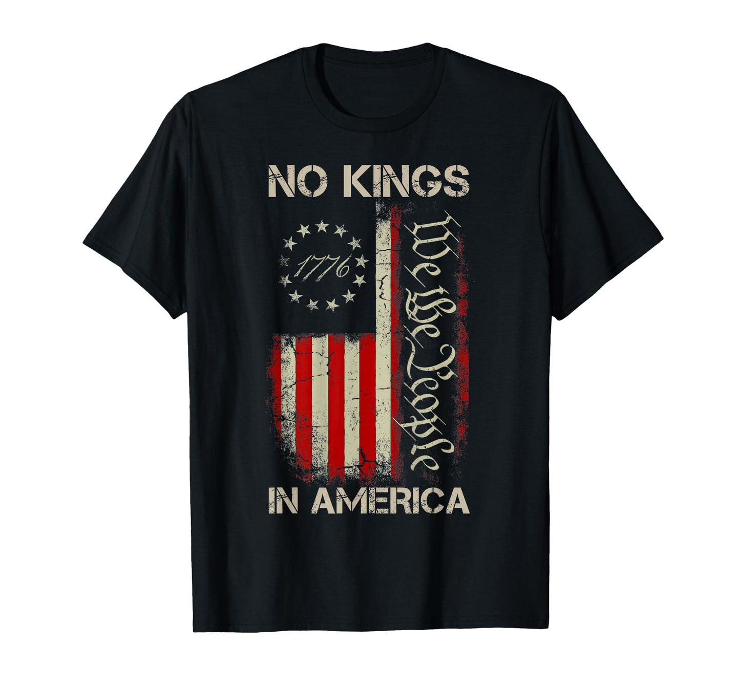 No Kings In America Since 1776 American Flag USA 4th Of July T-Shirt