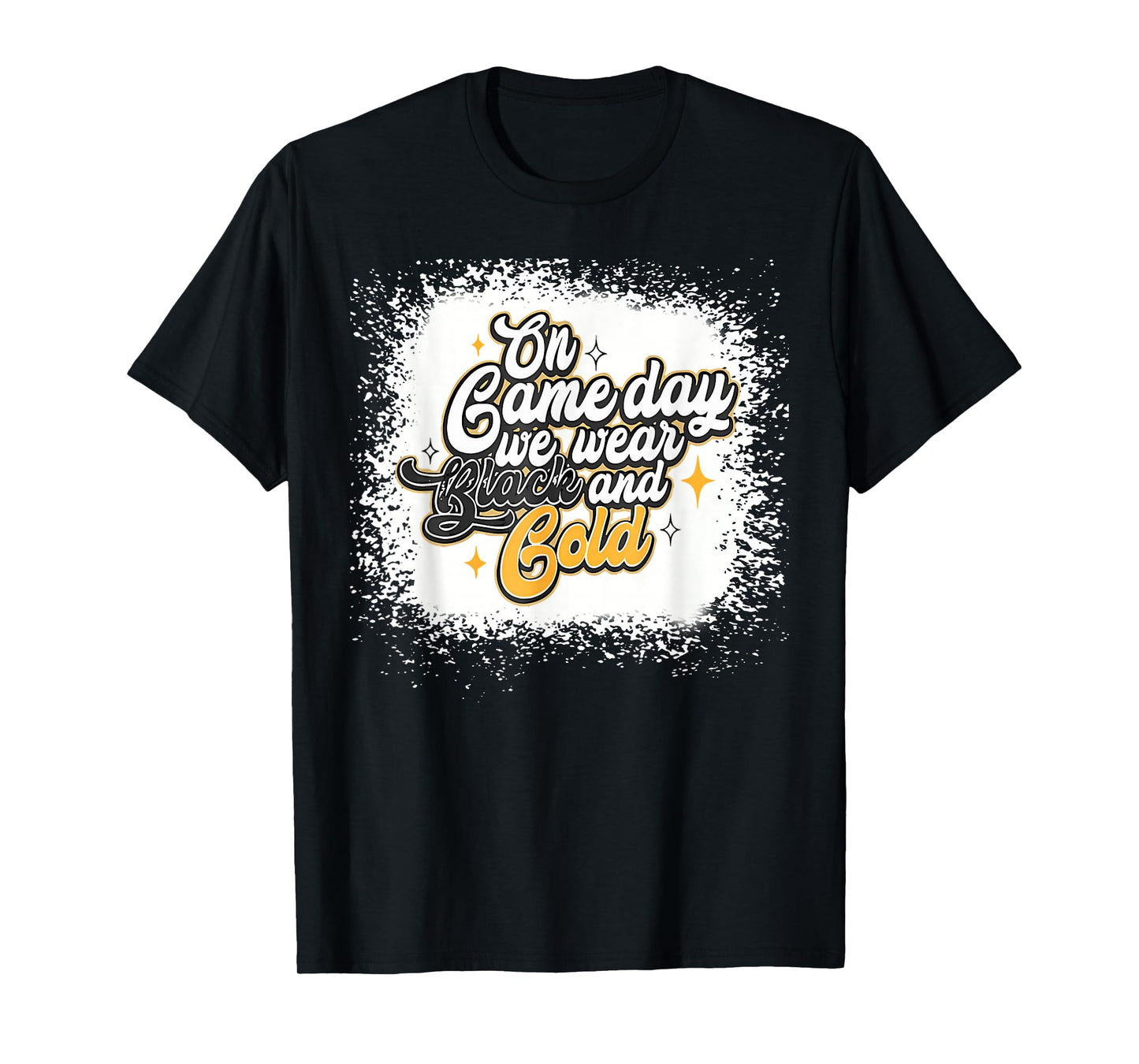 Bleached On Gameday Football We Wear Gold & Black T-Shirt
