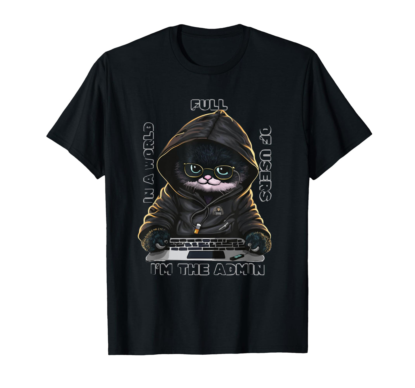 Cool Anonymous Cat Hacker - Hacker Cat Costume For Her/HIM Men Women Kids T-Shirt