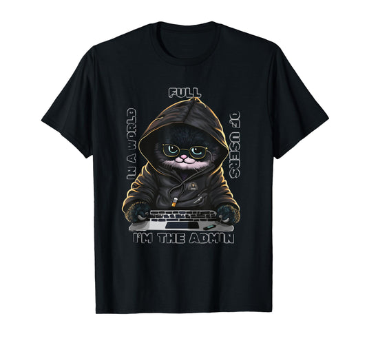 Cool Anonymous Cat Hacker - Hacker Cat Costume For Her/HIM Men Women Kids T-Shirt