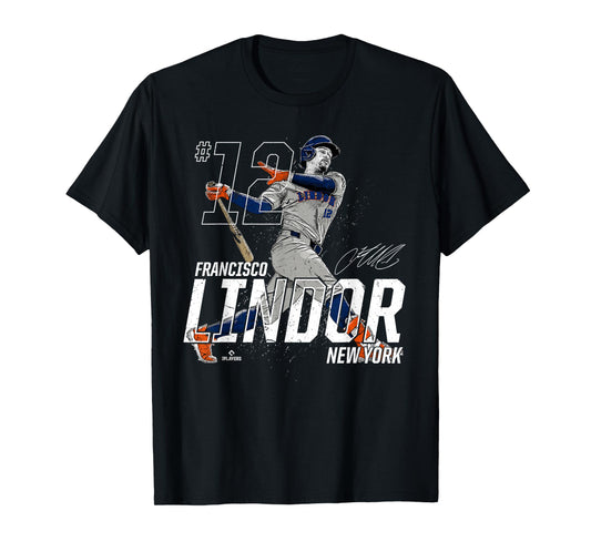 Dynamic Pose Francisco Lindor New York Baseball MLBPA T-Shirt
