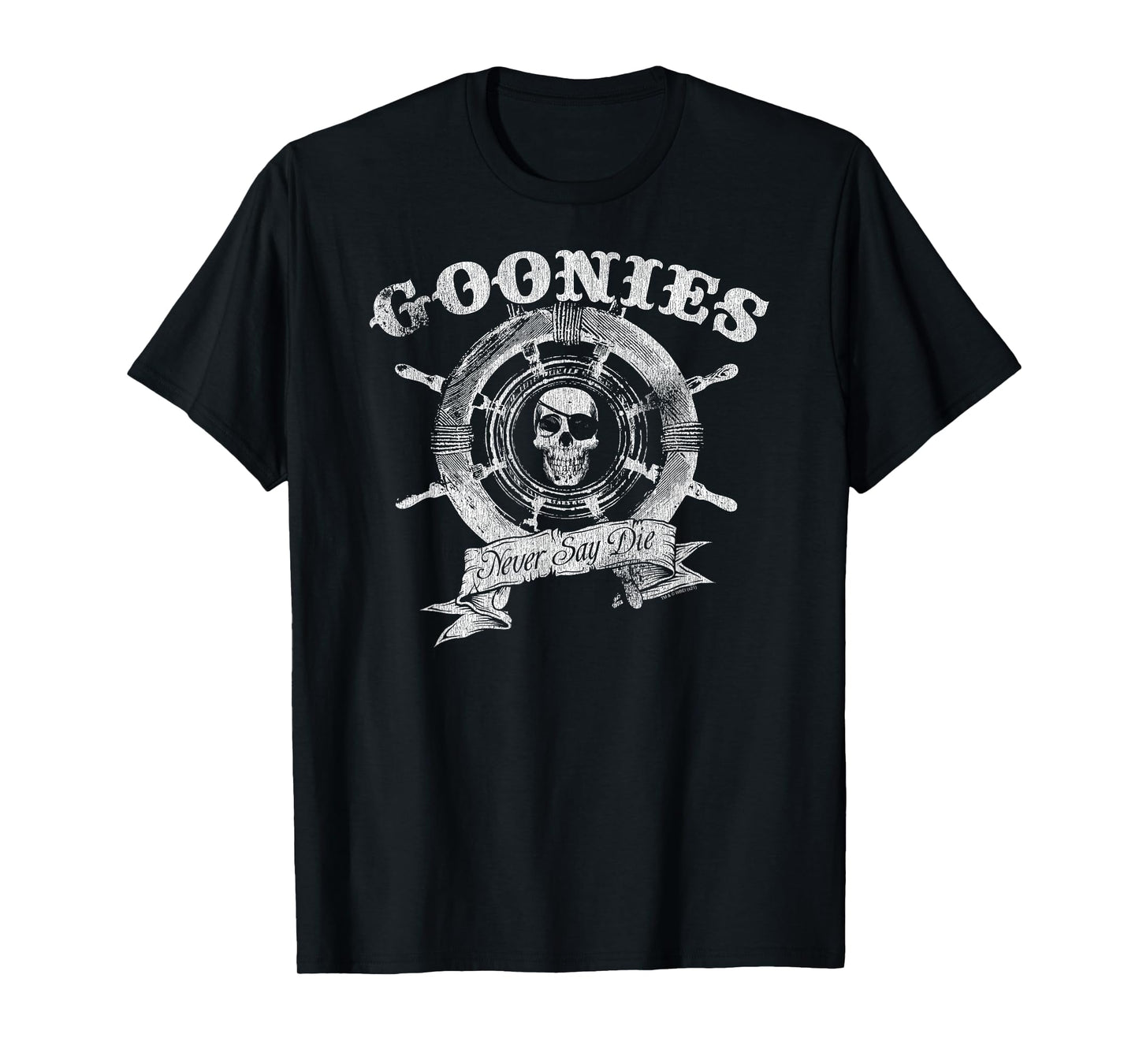The Goonies Ship Wheel Never Say Die Vintage Movie T-Shirt