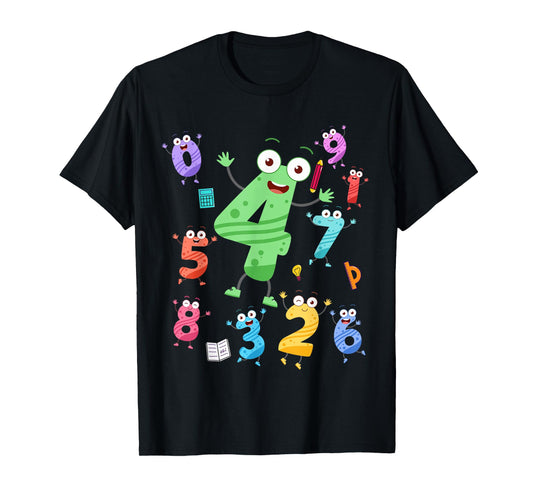 Maths Day Number Costume With Number 4 Idea For Kids Number T-Shirt