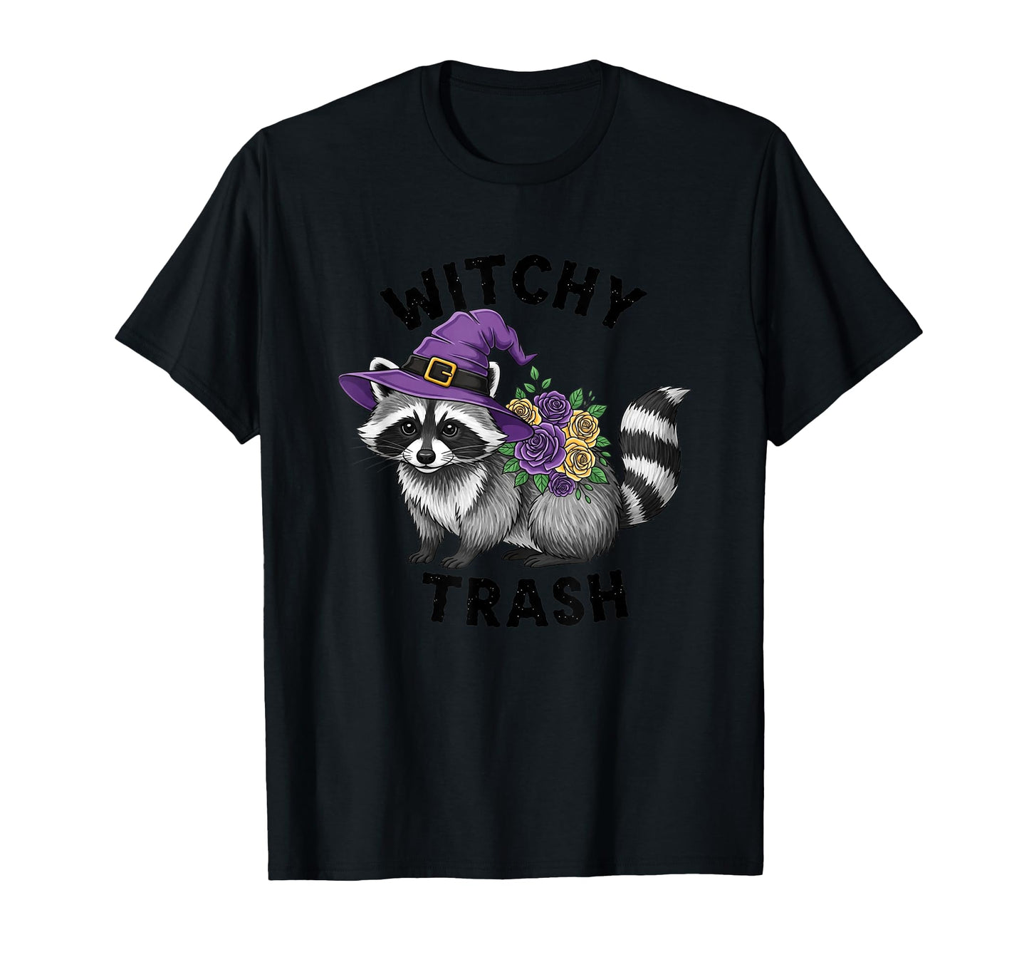 Witchy Trash Cute Raccoon Halloween Theme T-Shirt