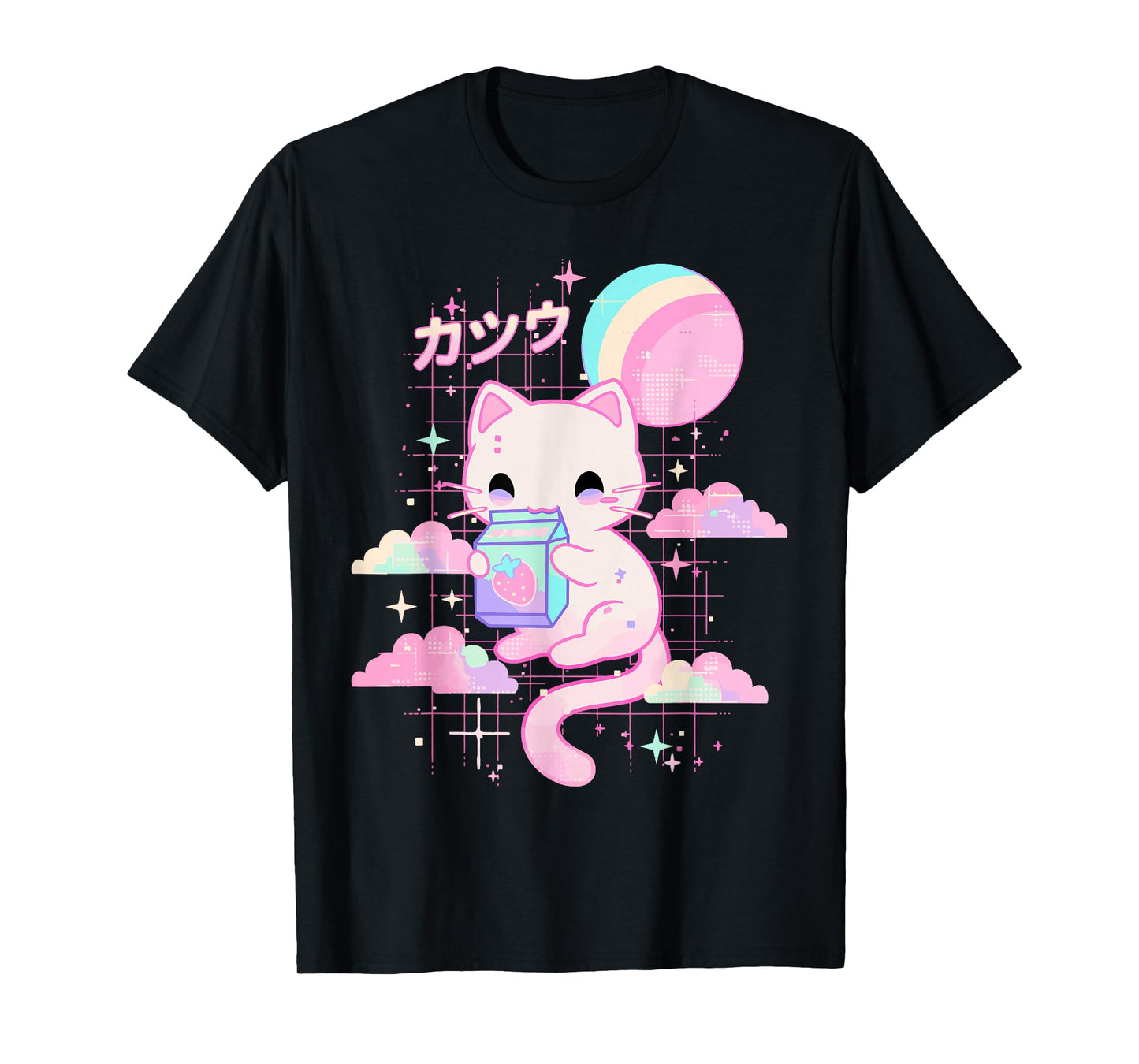 Cat Strawberry Milk Anime 90s Japanese Cat Japan T-Shirt