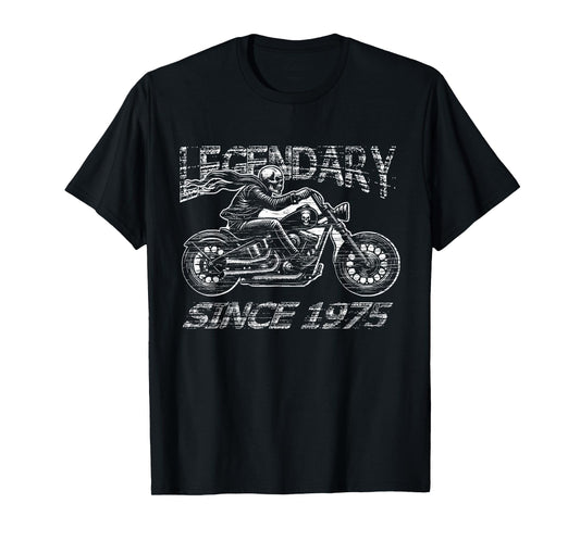 Legendary 50th Birthday Biker Motorcycle Gift 1975 T-Shirt