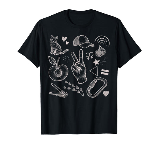 Subtle Lesbian Symbols LGBT Pride Month Vintage Men Women T-Shirt