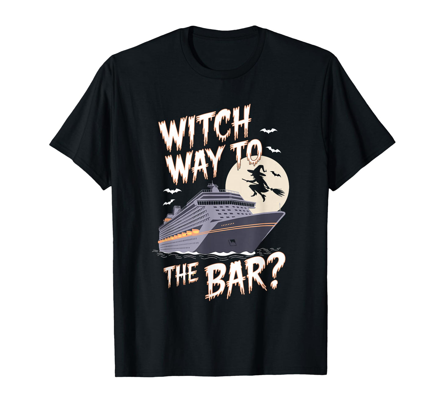 Witch Way to The Bar Funny Halloween Cruise T-Shirt