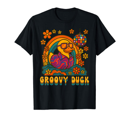 Disco Rubber Ducky Retro Groovy 70s Rubber Duckie Vintage T-Shirt