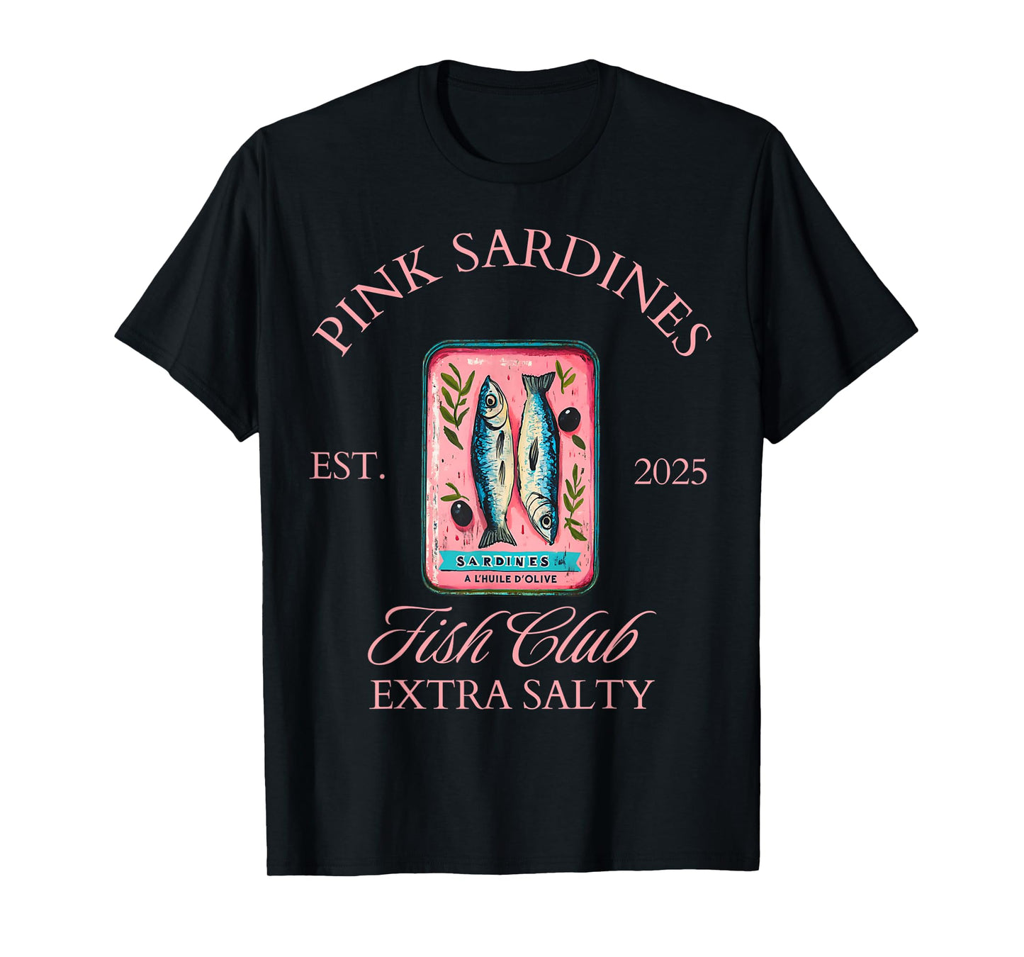 Sardine Tinned Fish Club Womens Salty Summer Social Club Top T-Shirt